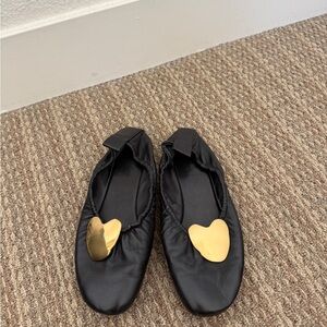 Old Celine Ballerina with Gold Heart Embellishment